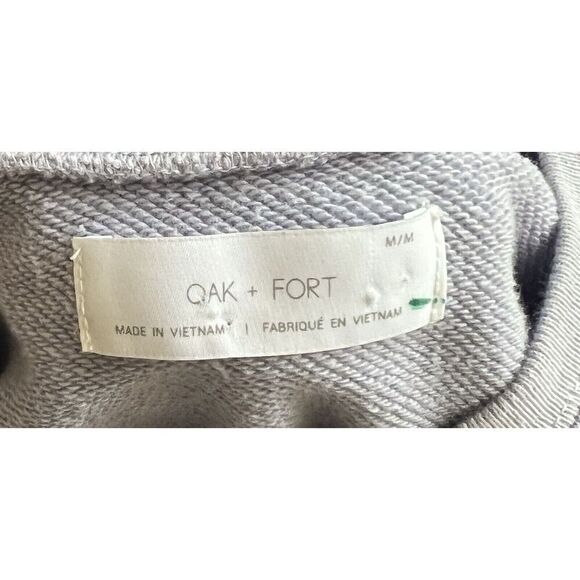 Oak + Fort Sweatshirt Top Size Medium Lavender Puff Sleeves Cropped - Picture 8 of 8